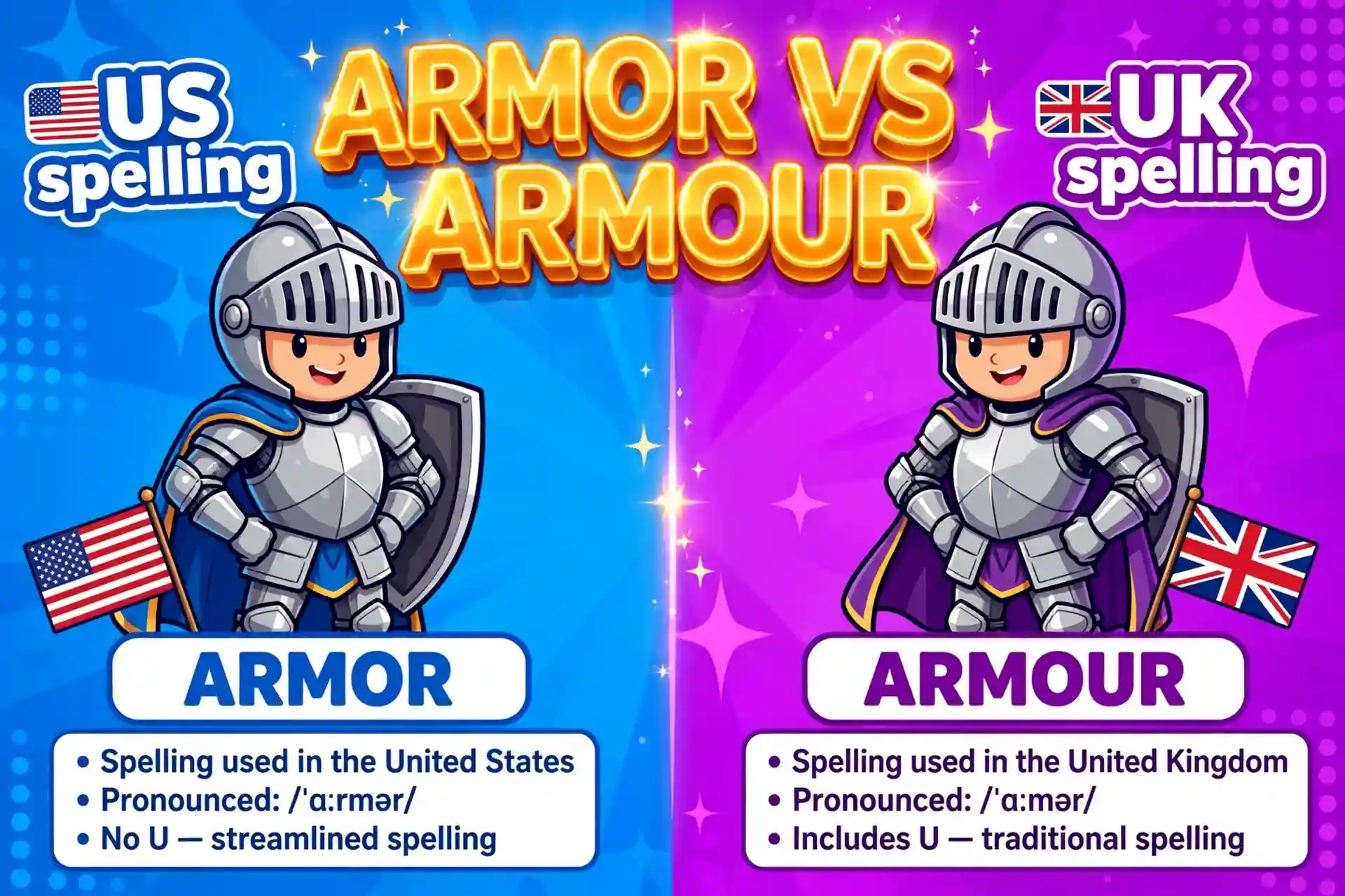 Armor or armour comparison — what is the difference