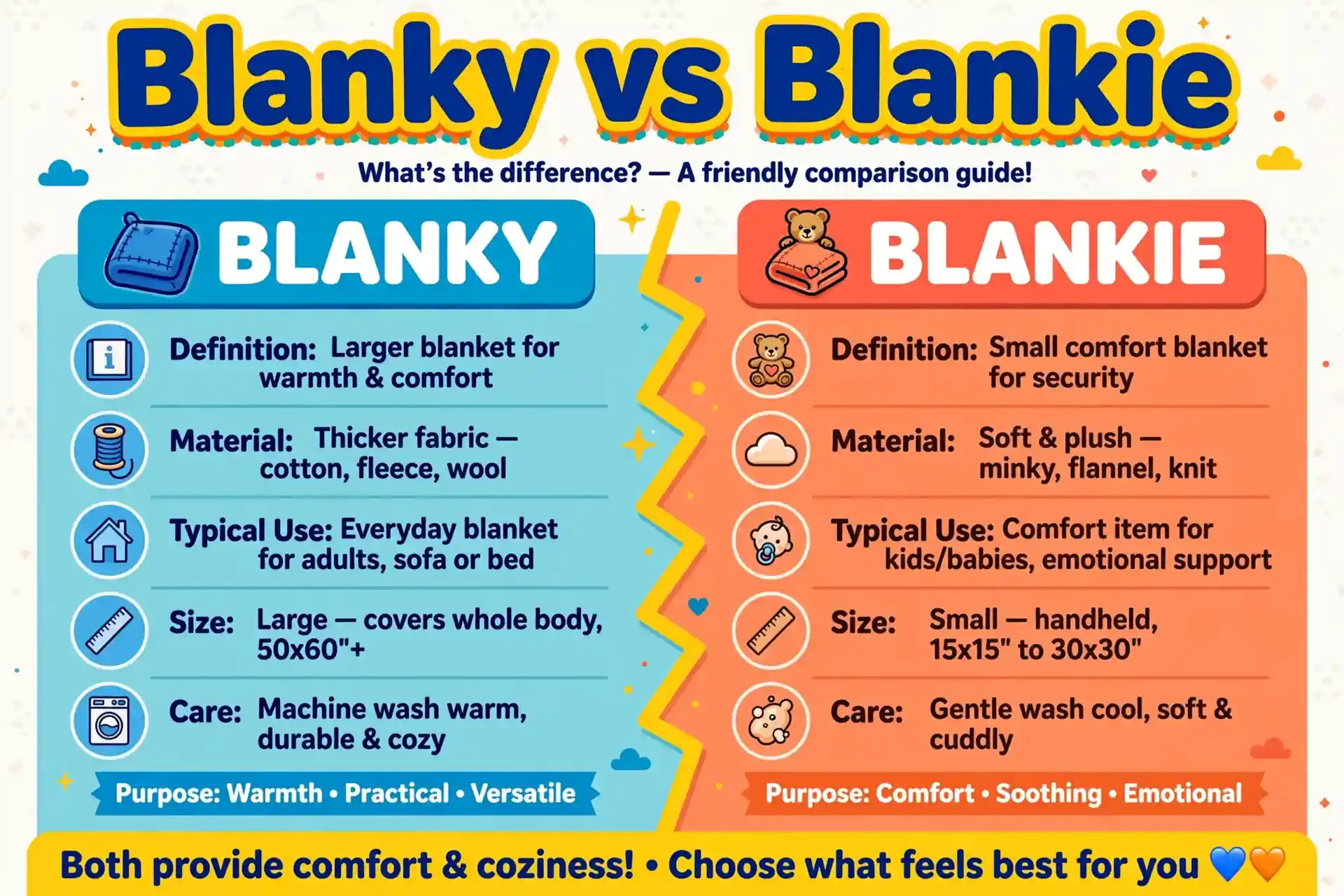 Blanky or Blankie comparison — what is the difference