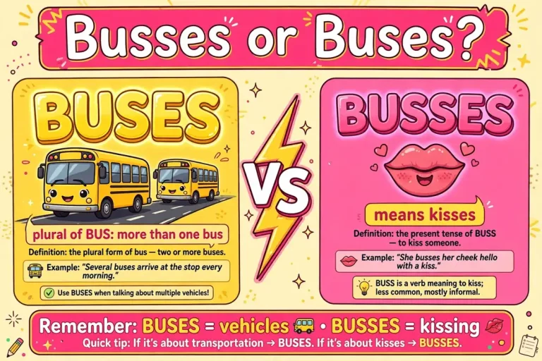 Busses or Buses comparison — which spelling is correct