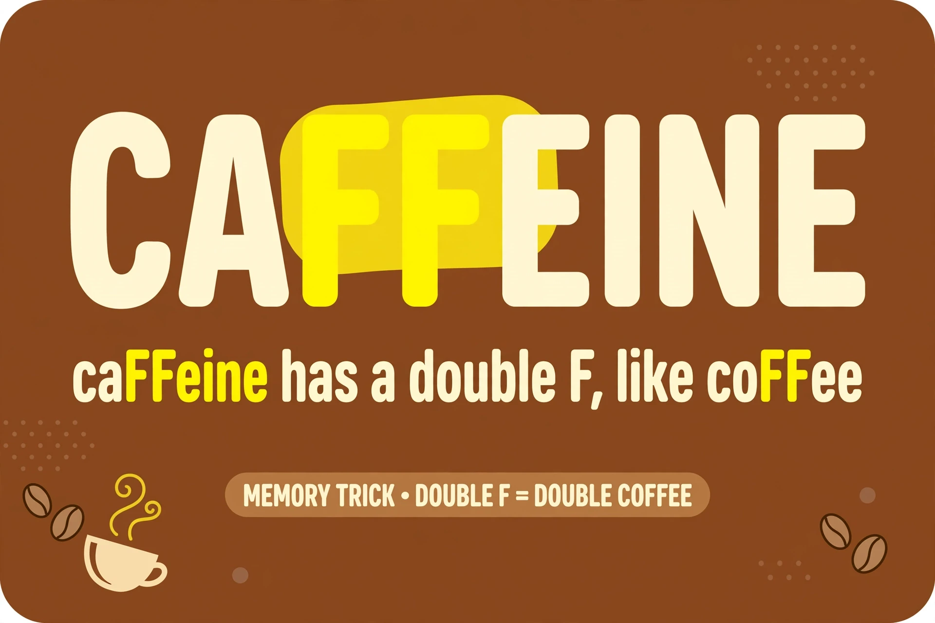 Memory trick caffeine double F like coffee
