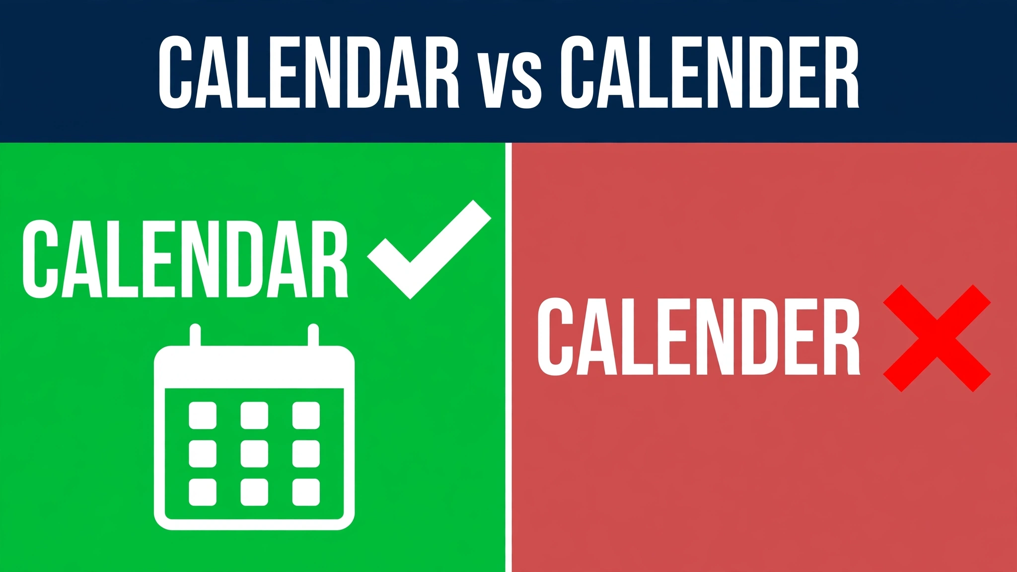 Calendar or Calender comparison — what is the difference