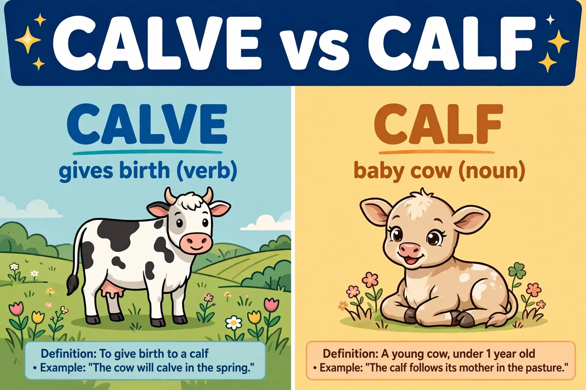 Calve or Calf comparison — what is the difference