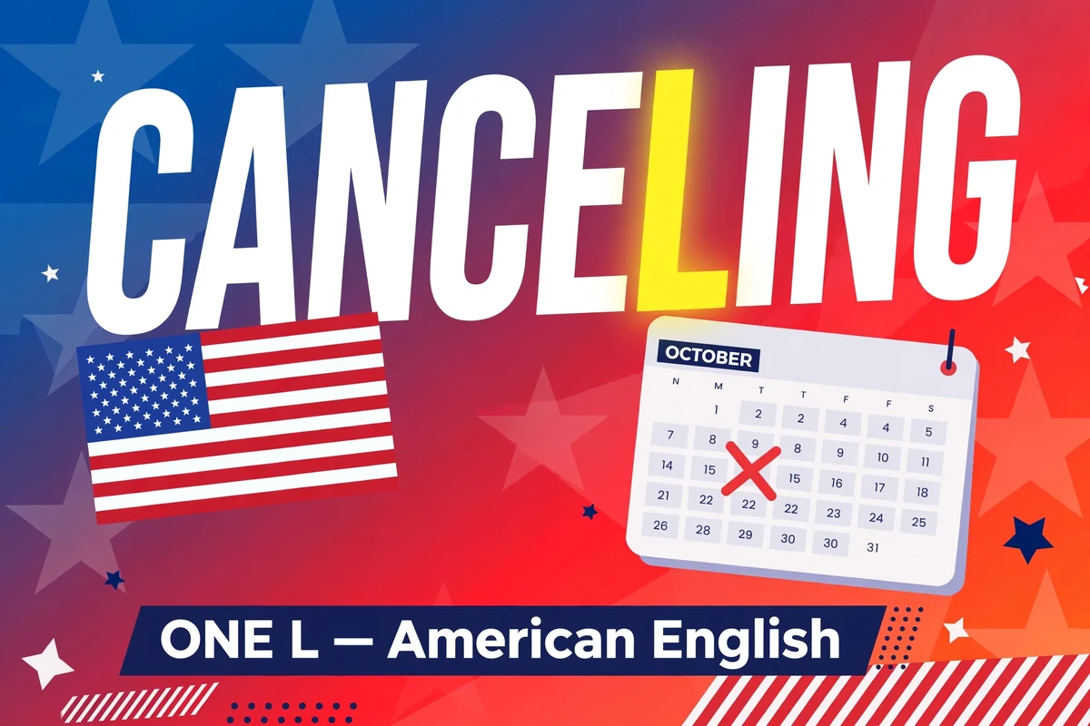 Canceling with one L in American English