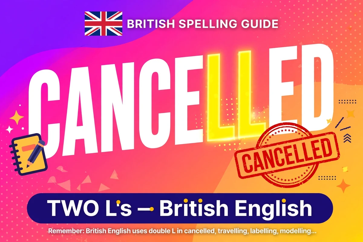 Cancelled with two Ls in British English