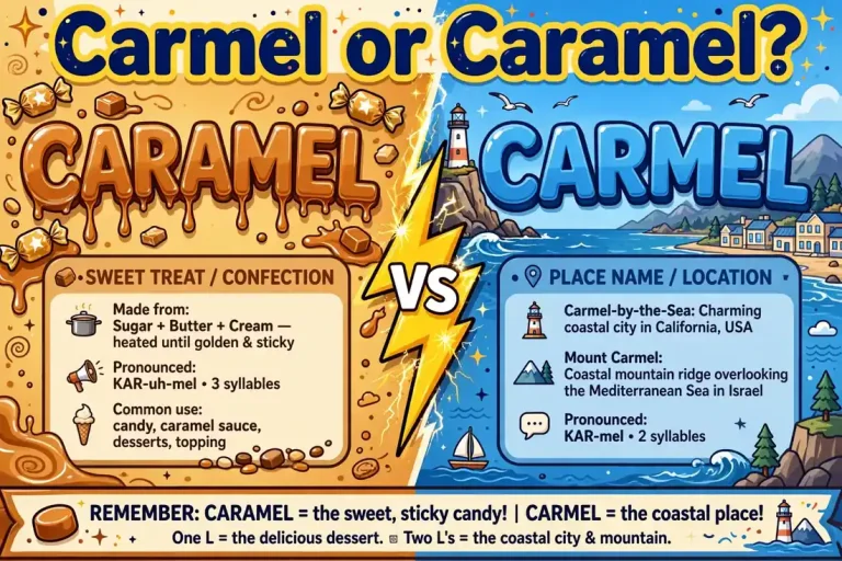 Carmel or Caramel comparison — which word to use