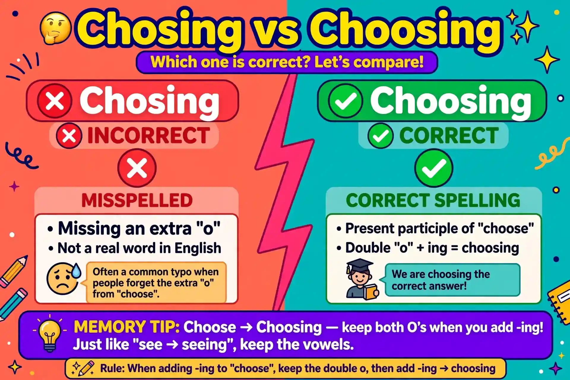 Chosing or Choosing comparison — what is the difference