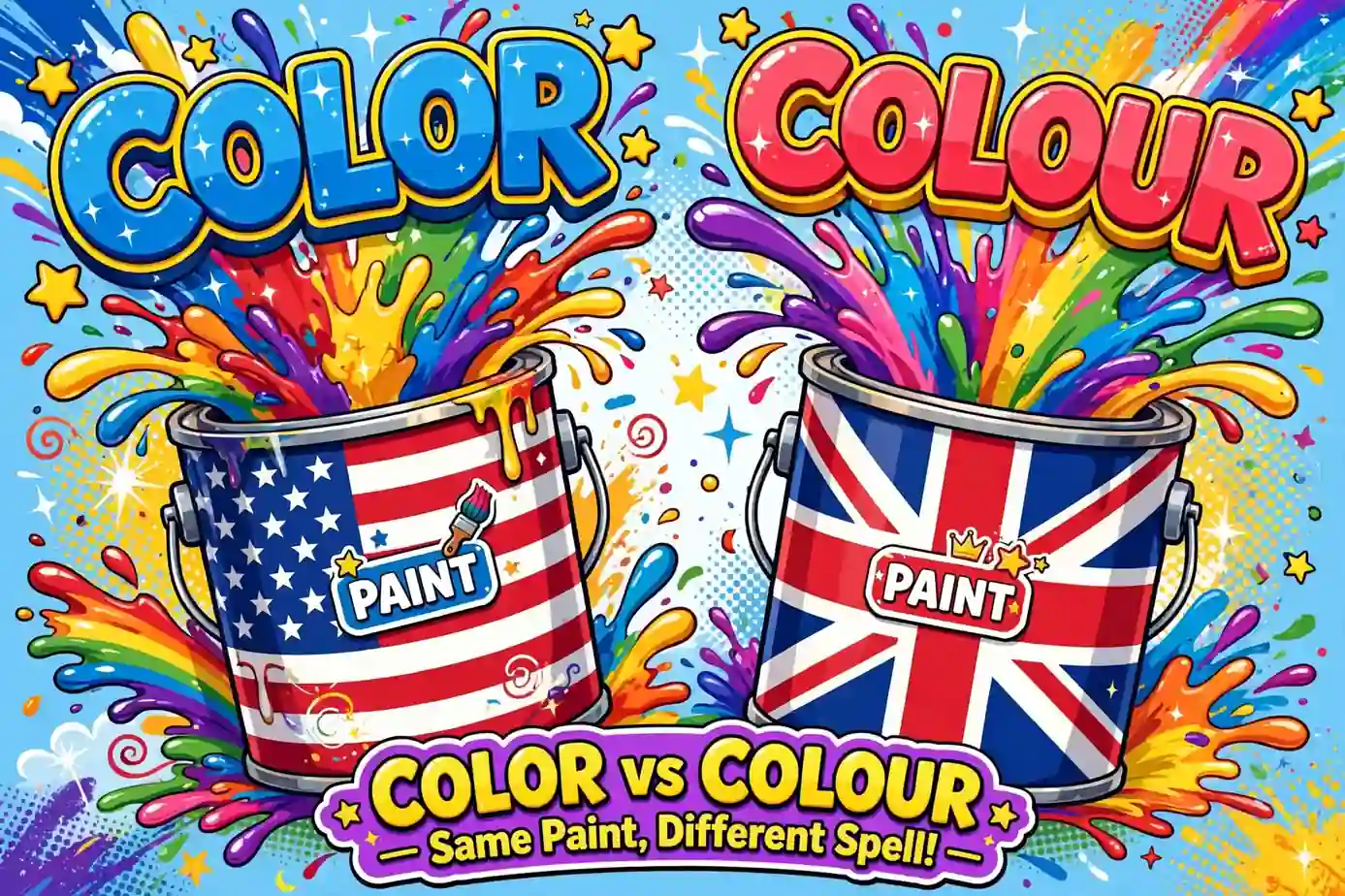 Color is American spelling, colour is British spelling