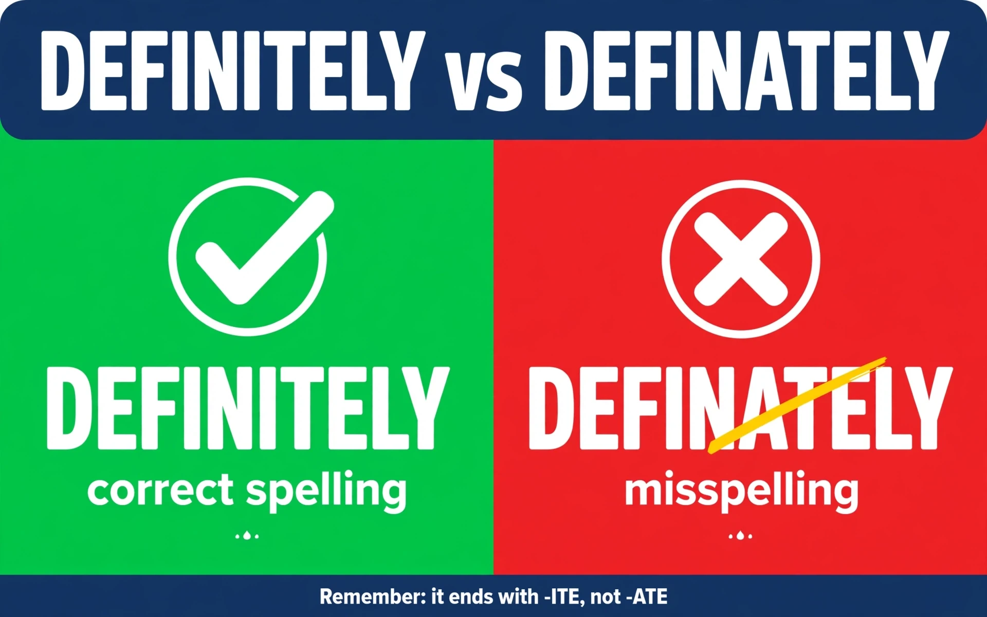 Definitely or Definately comparison — what is the difference