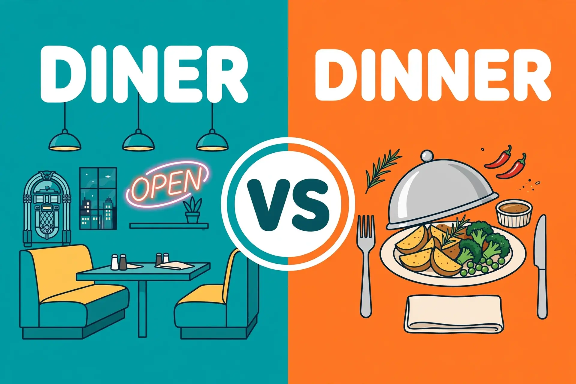 Diner or dinner comparison — what is the difference
