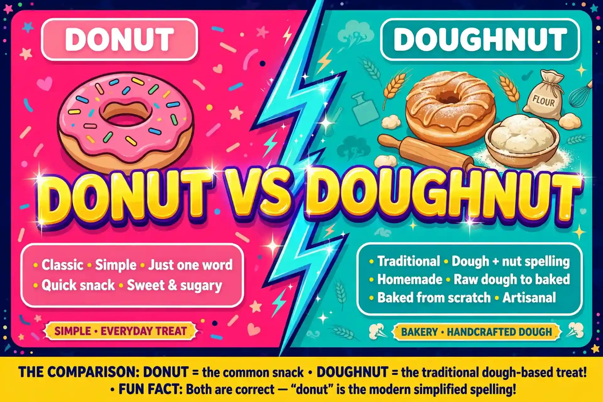Donut or doughnut comparison — what is the difference