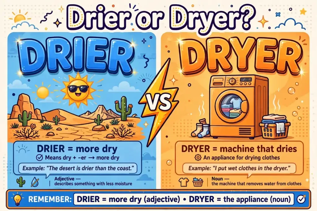 Drier or Dryer comparison — meaning and difference