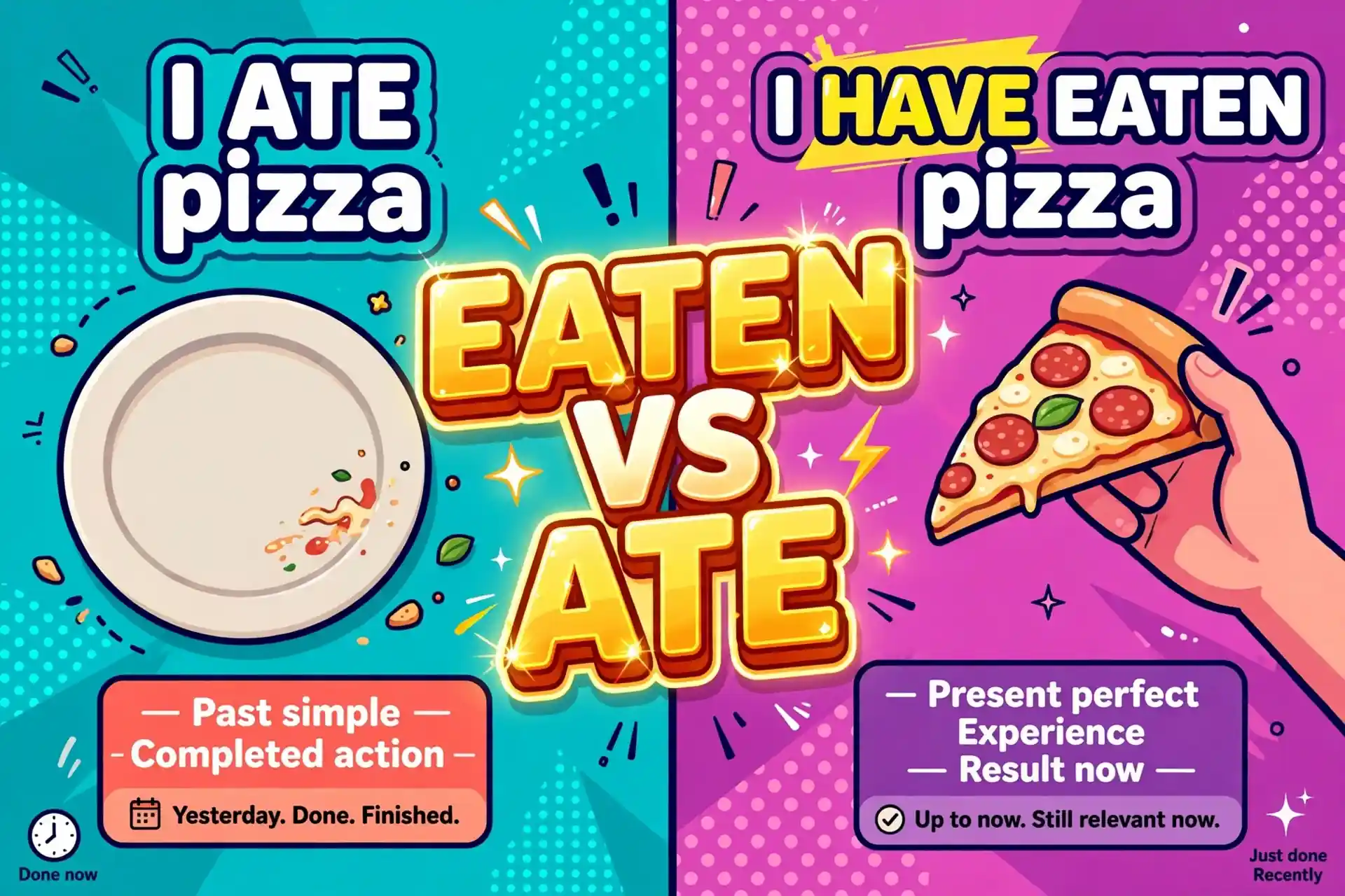Eaten or ate comparison — what is the difference