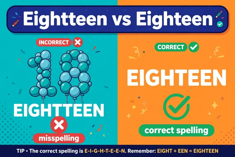 Eightteen or Eighteen: What’s the Difference? (With Examples)