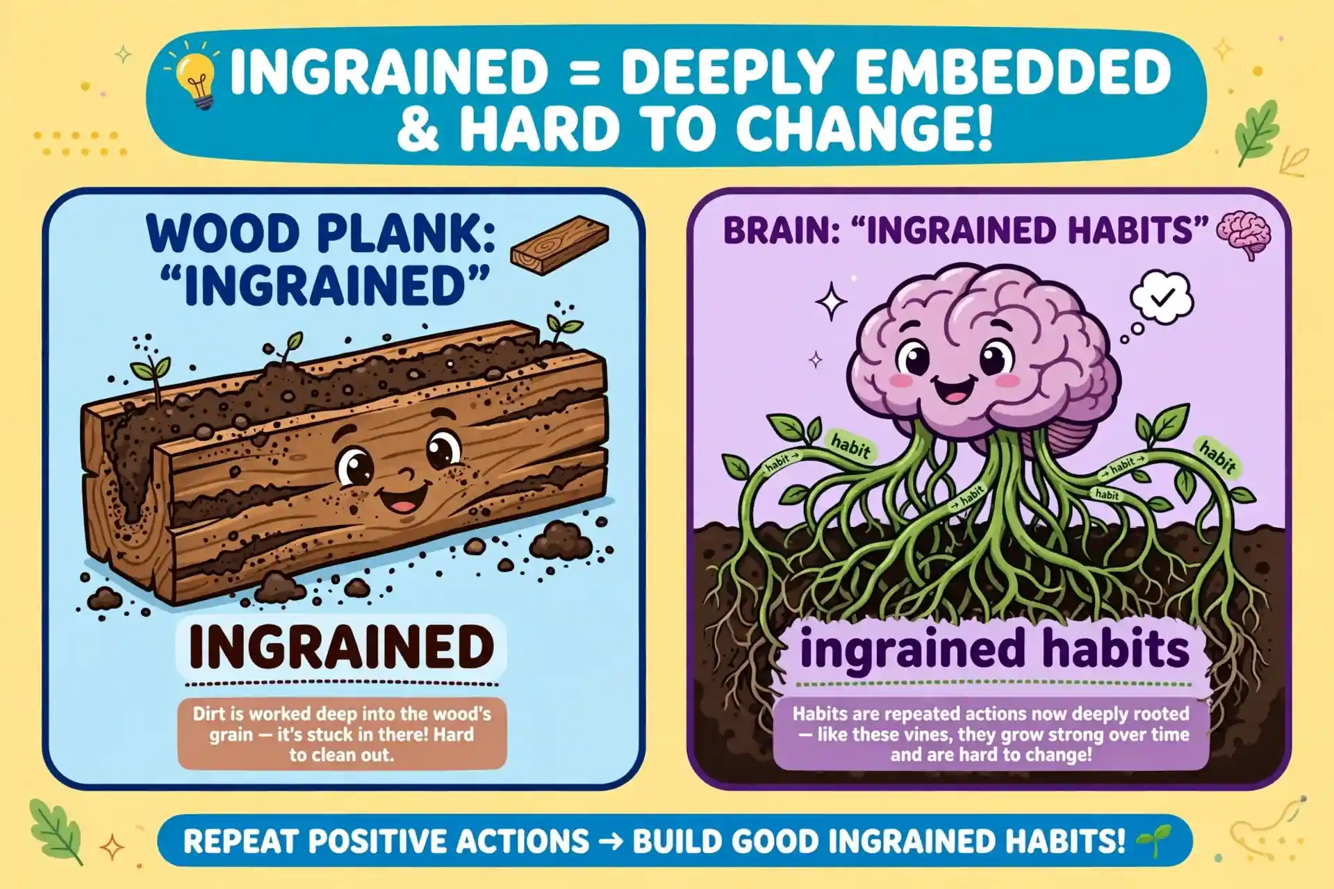 Ingrained is standard, engrained is a rare variant to avoid