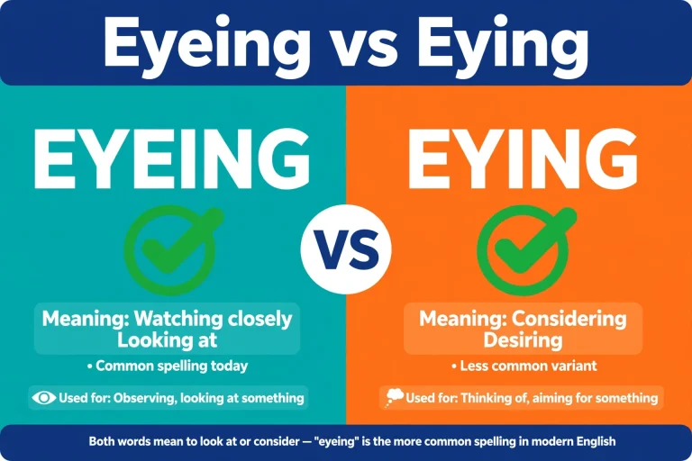 Eyeing or Eying: What’s the Difference? (With Examples)