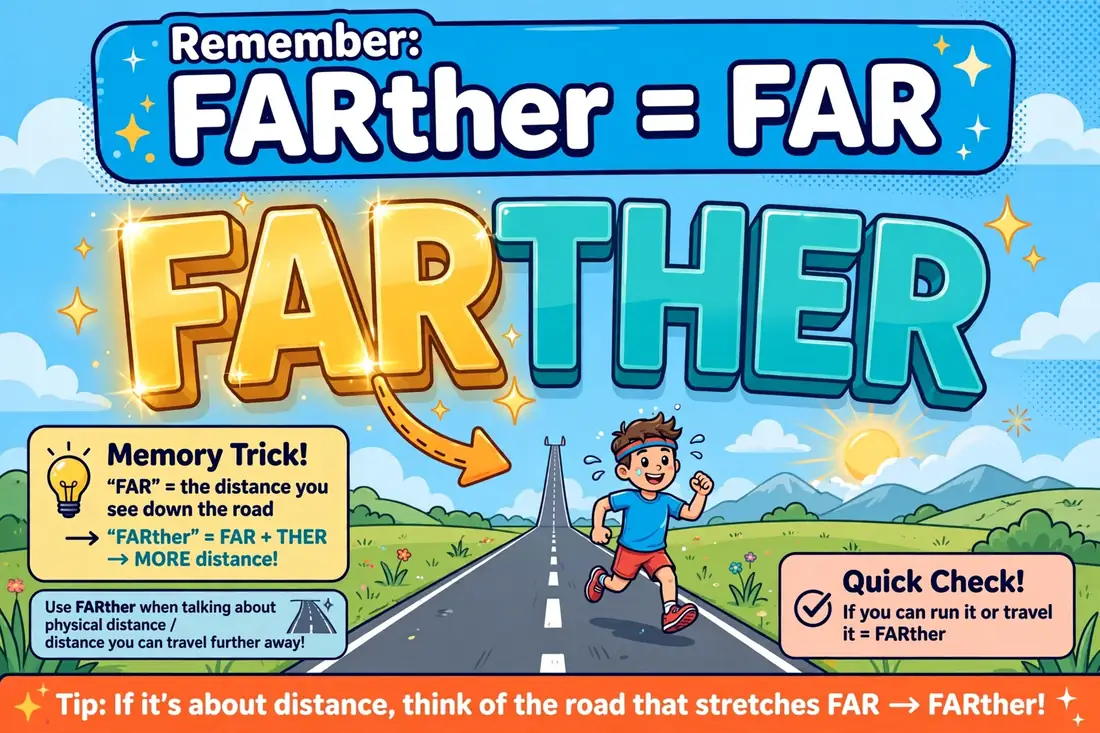 Memory trick: farther relates to far