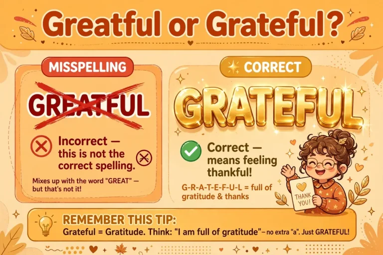 Greatful or Grateful comparison — which spelling is correct