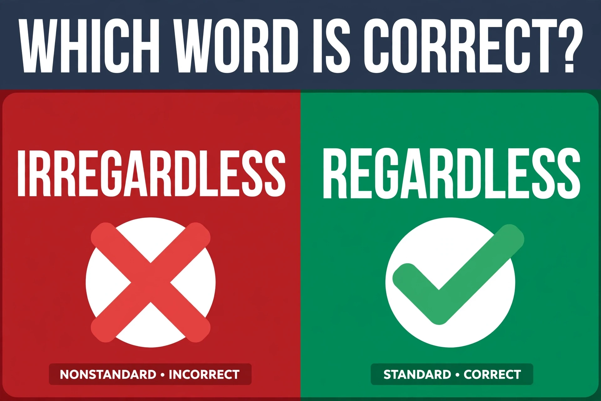 Irregardless or Regardless comparison — what is the difference