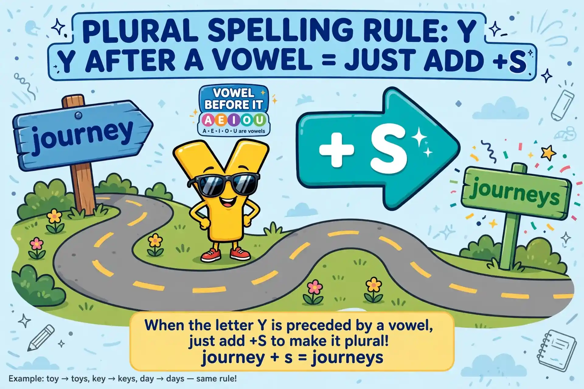 journeys spelling examples illustration