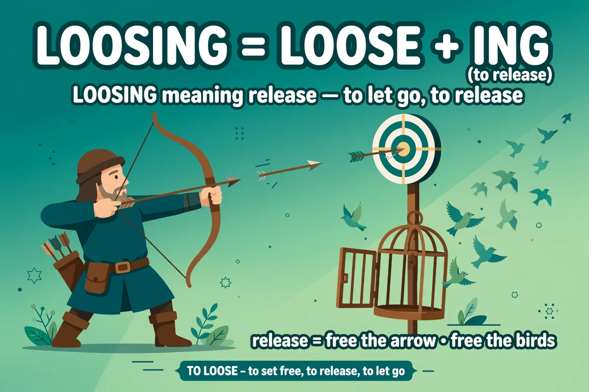 Loosing means setting free or releasing – example sentences