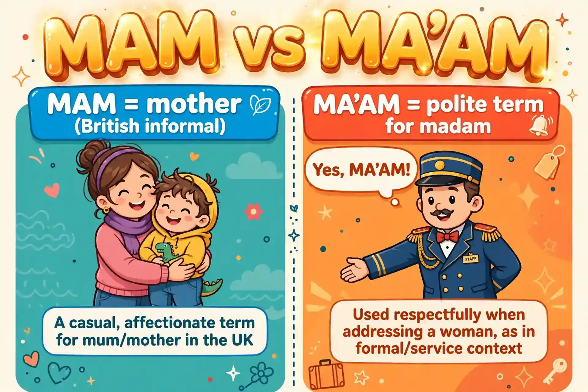 Mam or ma'am comparison — what is the difference
