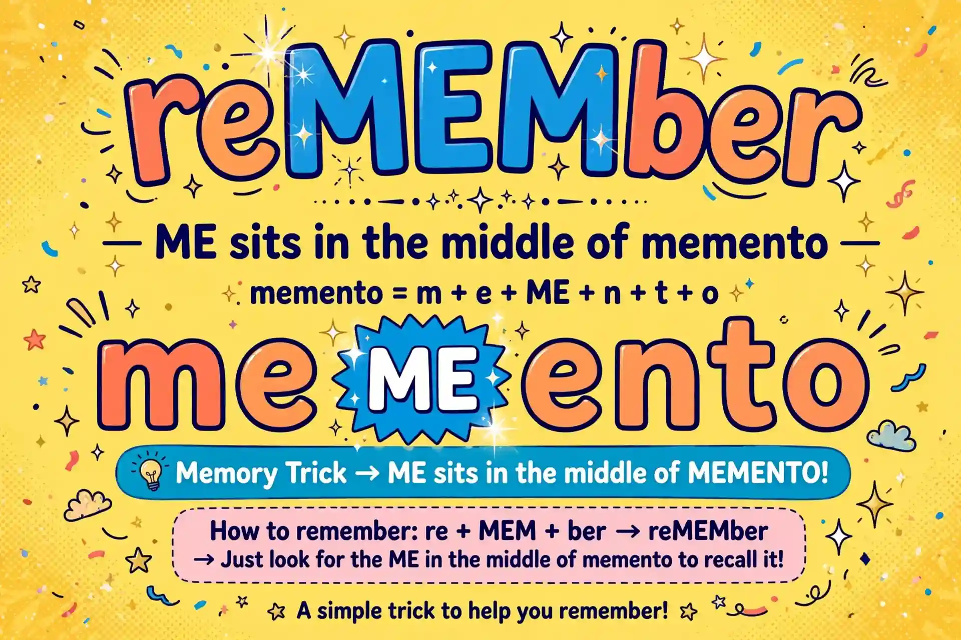 Memory trick: reMEMber has ME in the middle of memento