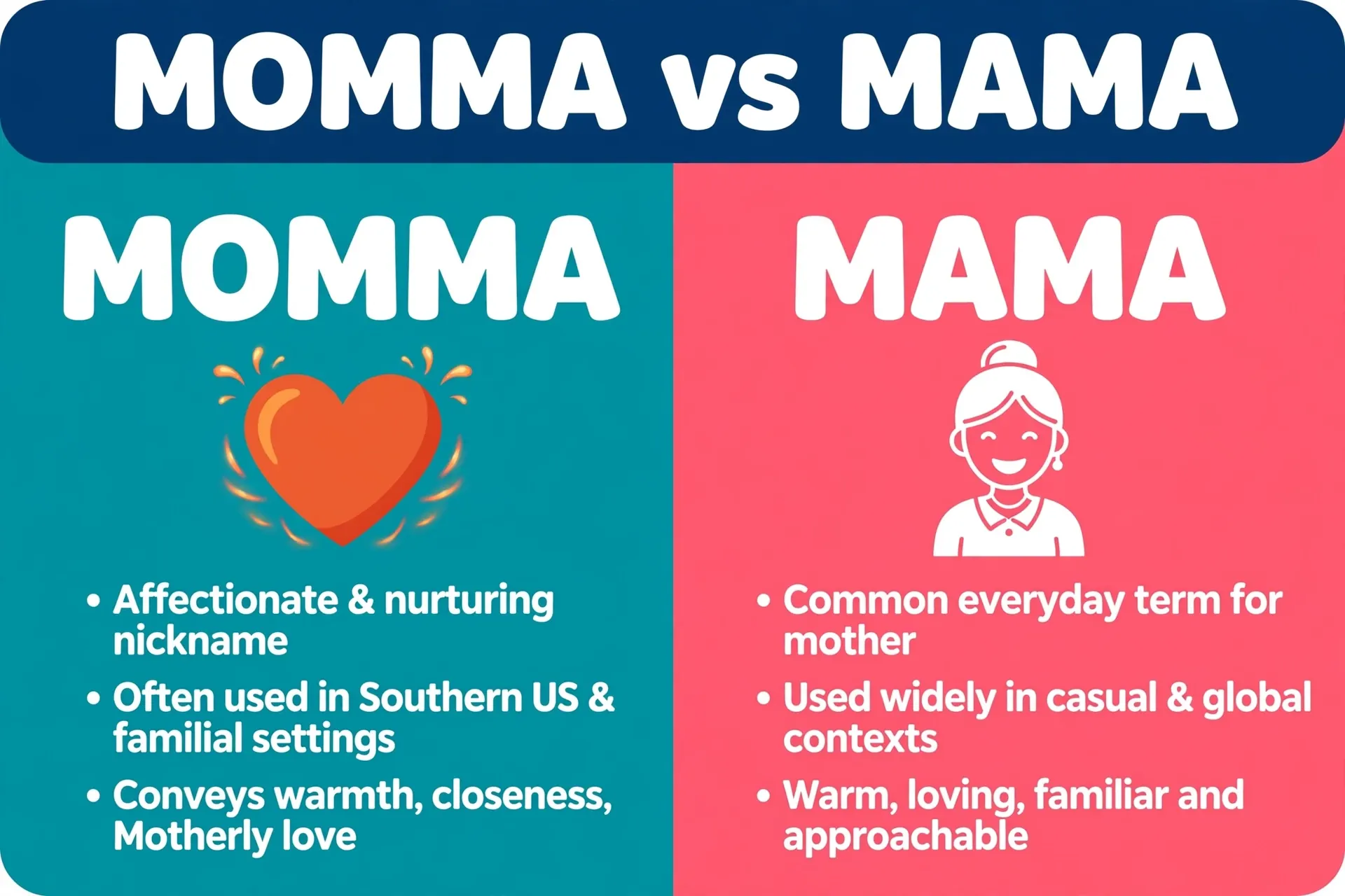 Momma or mama comparison — what is the difference