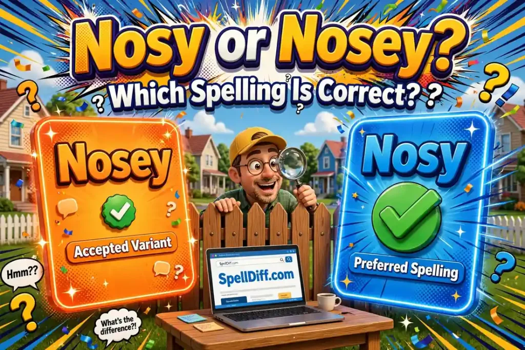 Nosy or Nosey comparison — which spelling is correct
