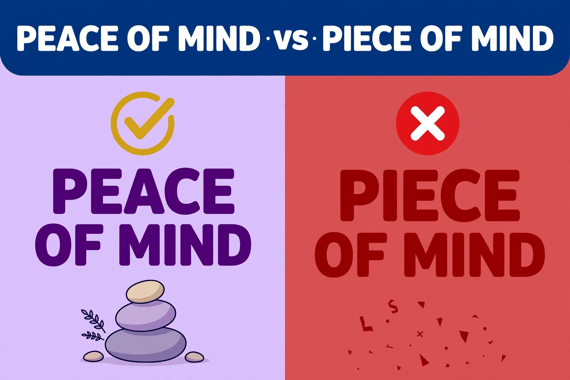 Peace of Mind or Piece of Mind comparison — what is the difference