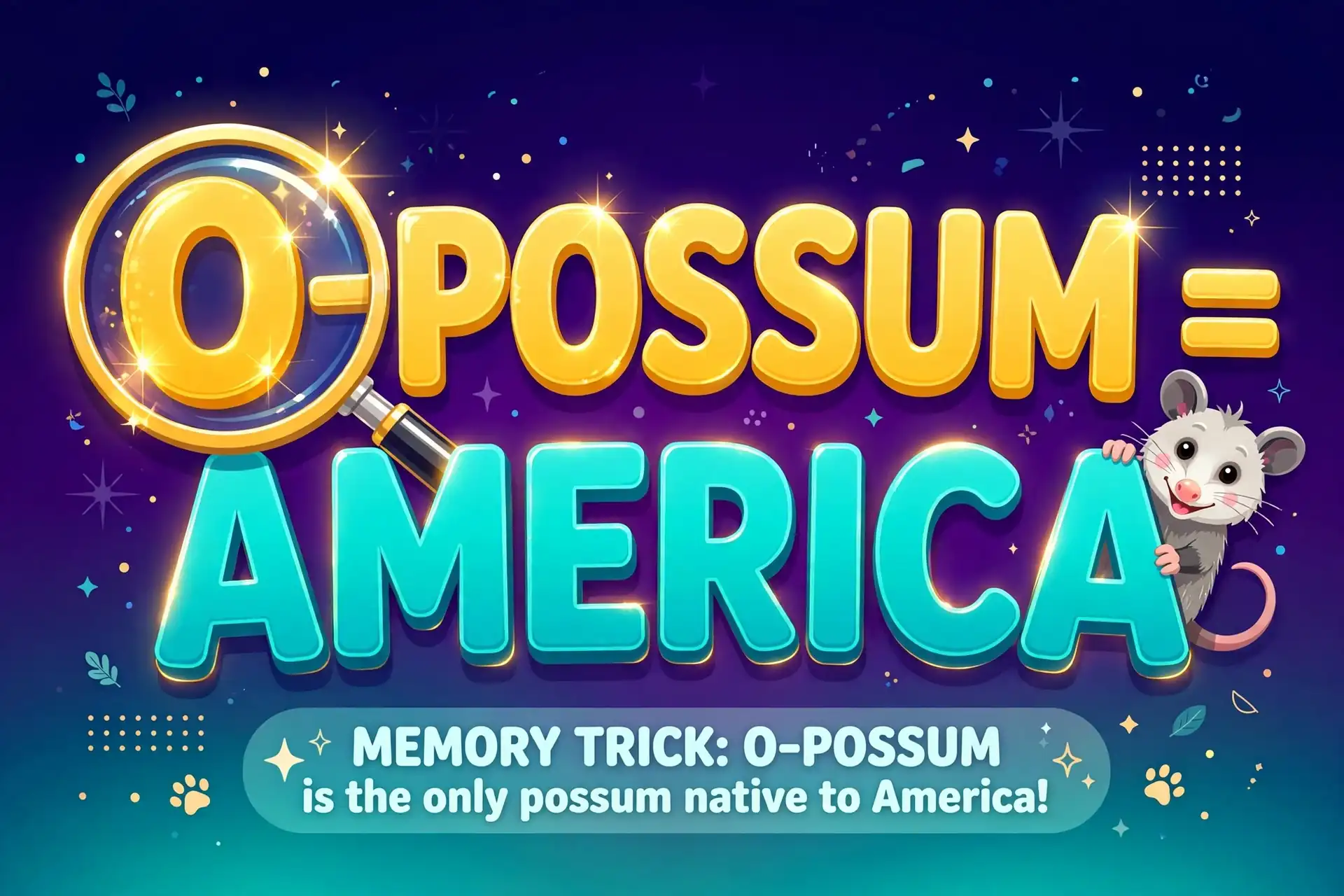 Memory trick: O-possum means the American opossum