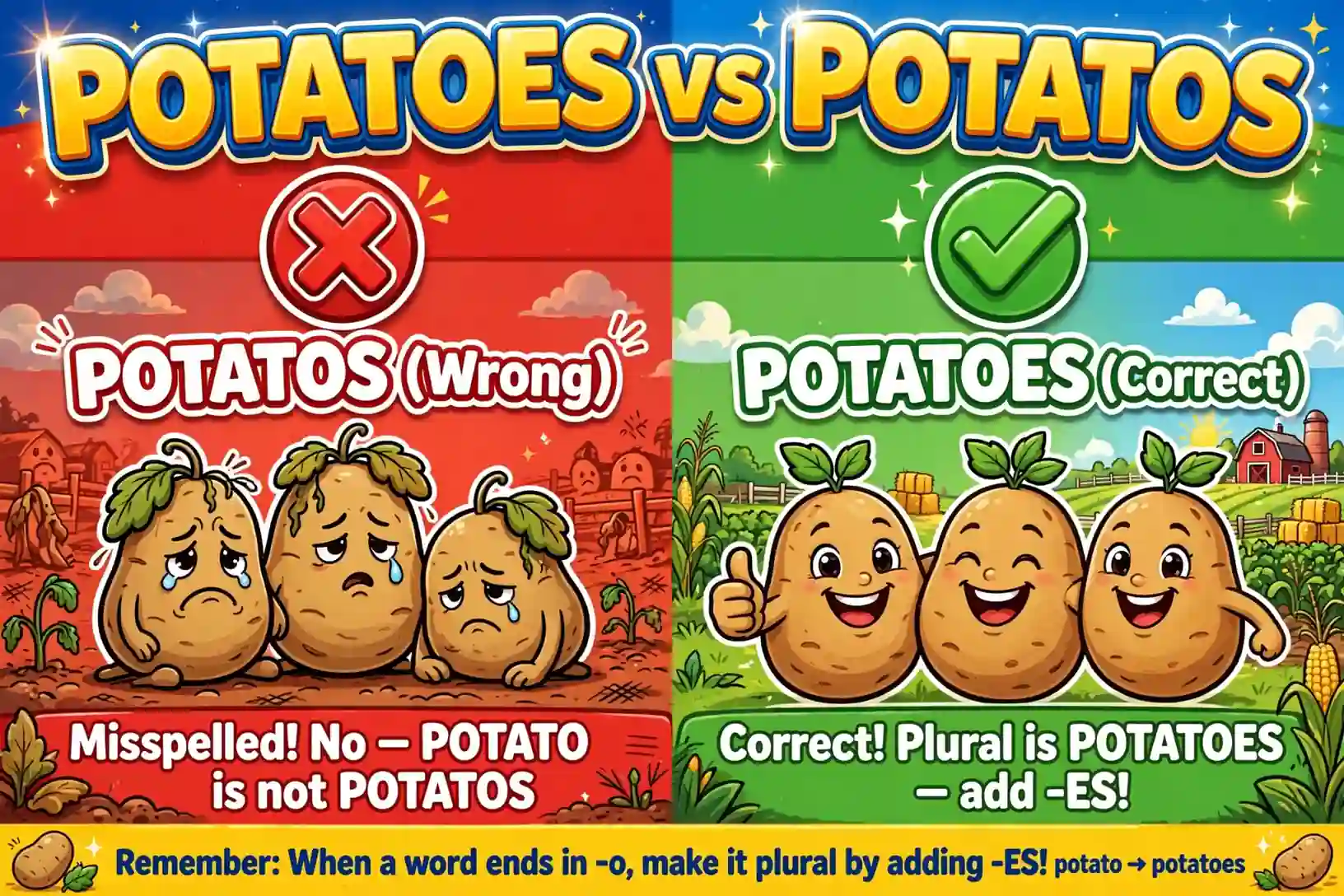 Potatoes or potatos comparison — what is the difference