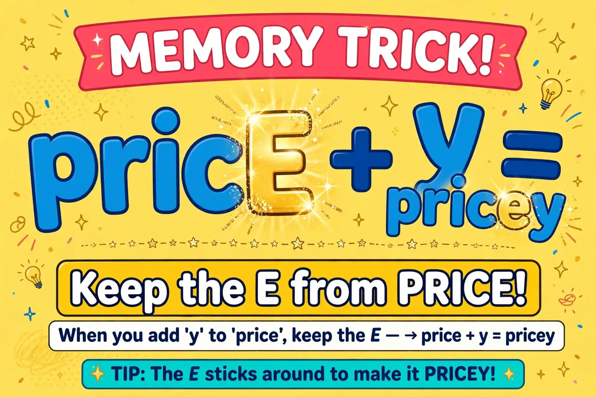 Memory trick: keep the E from price in pricey