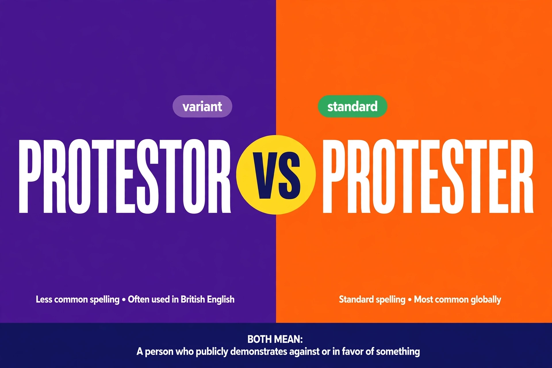 Protestor or Protester comparison — what is the difference