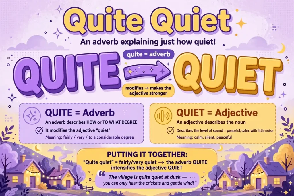 The phrase quite quiet explained