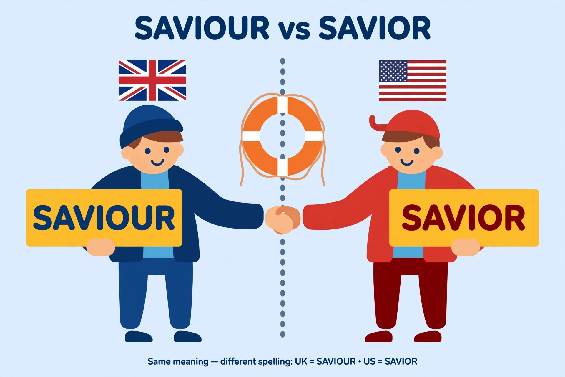 Saviour vs savior — same word, two regional spellings