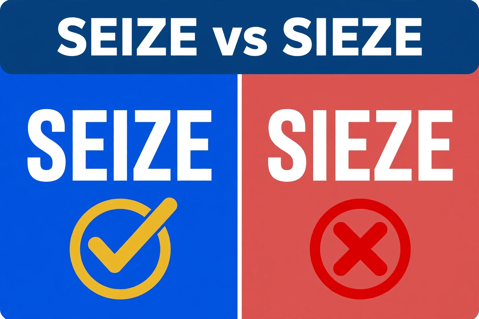 Seize or Sieze comparison — what is the difference