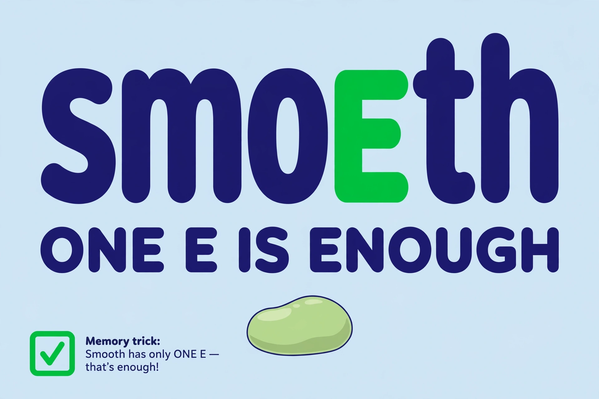 Memory trick for smooth vs smoothe: one e is enough
