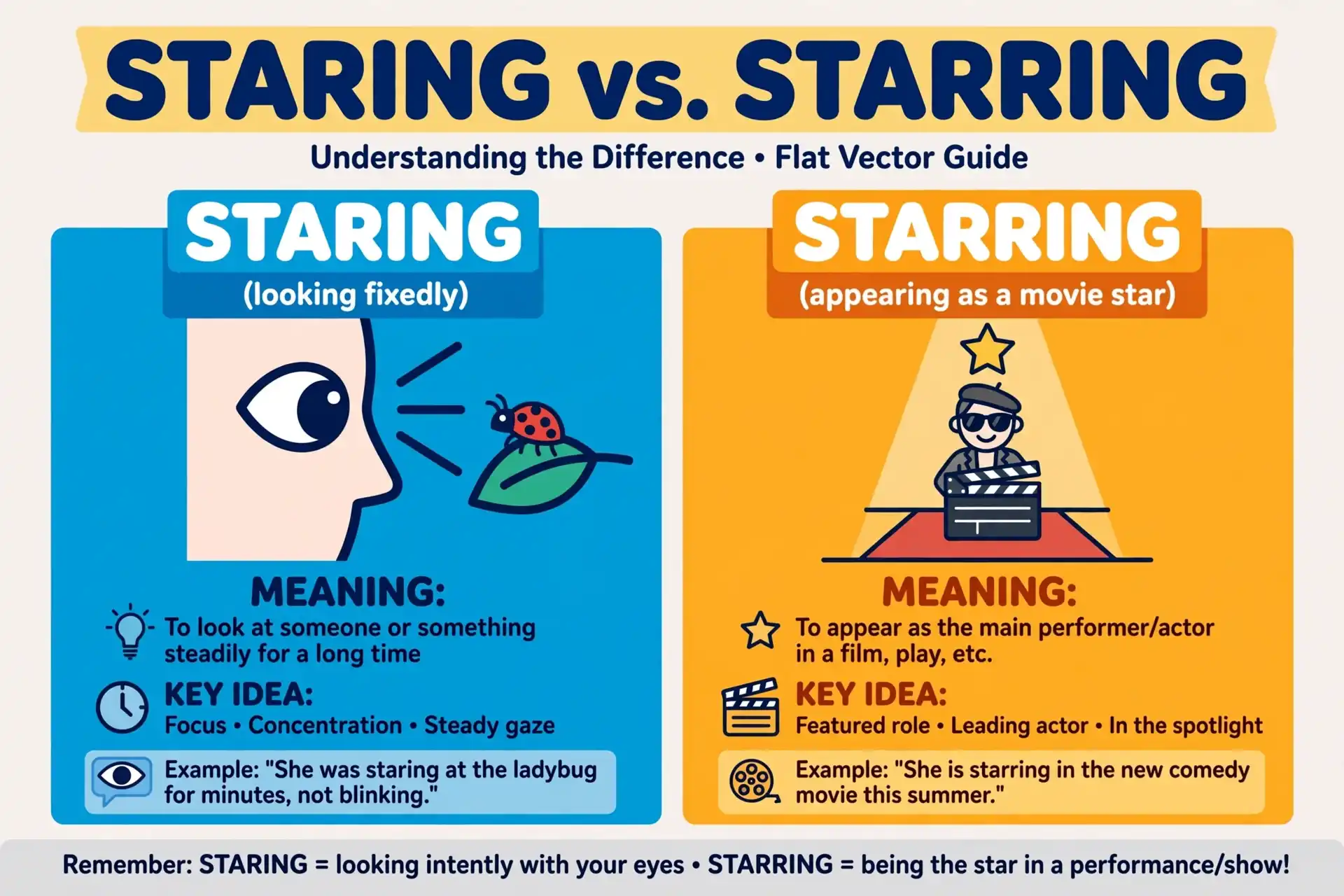 staring or starring comparison — what is the difference