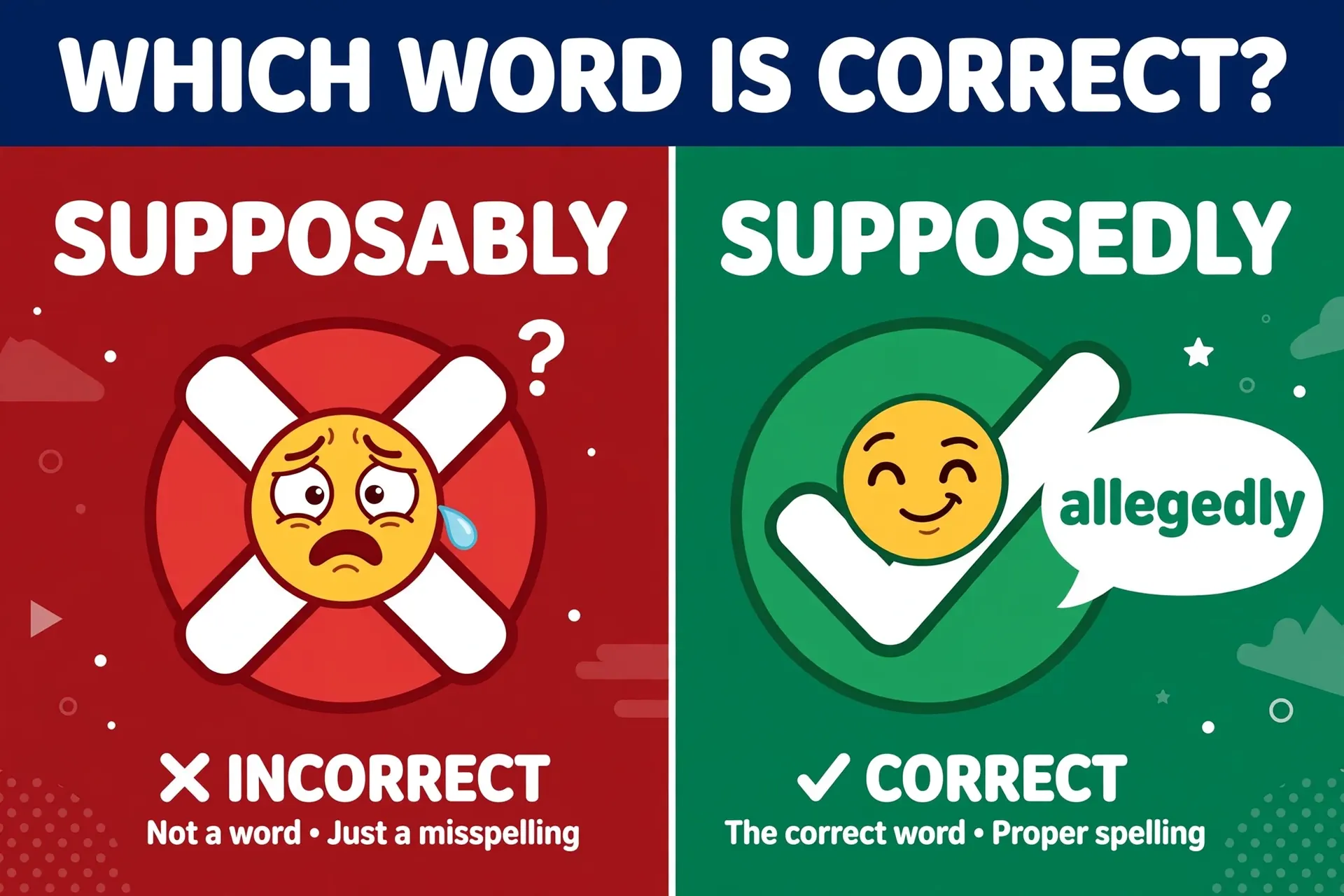 Supposably or Supposedly comparison — what is the difference
