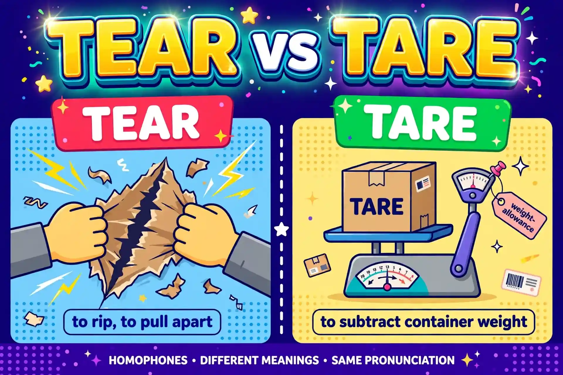 Tear or tare comparison — what is the difference