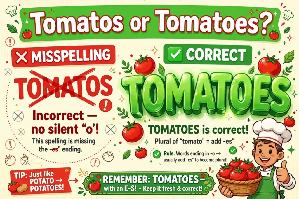 Tomatos or Tomatoes comparison — which spelling is correct