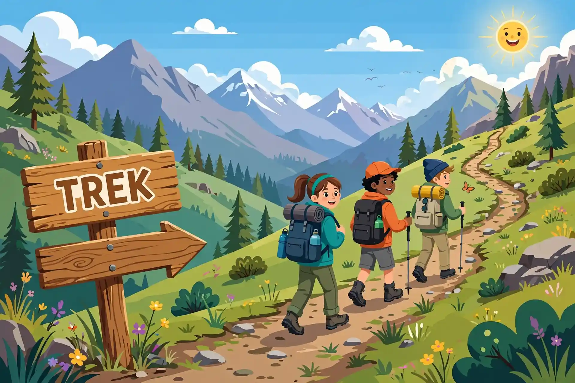 trek meaning illustration — a long arduous journey