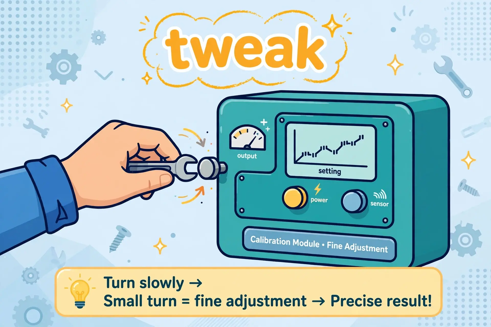 tweak meaning examples — small adjustments vs nervous fidgeting