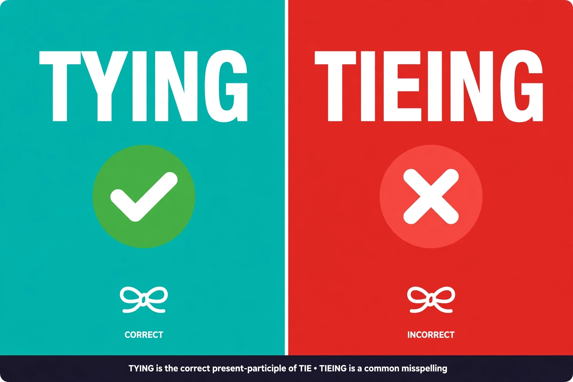 tying or tieing comparison — what is the difference