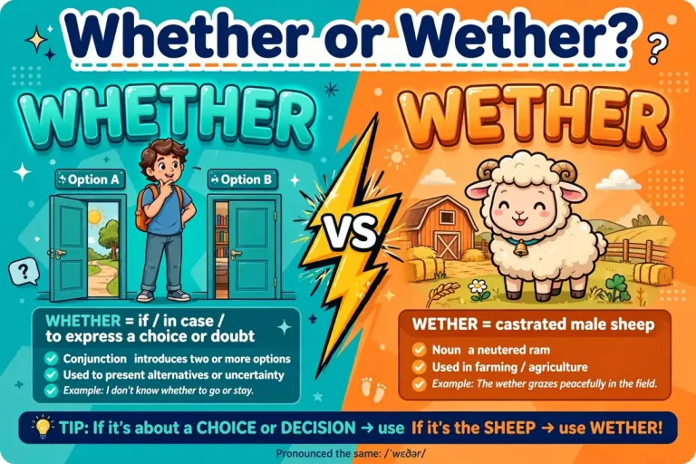 Whether or Wether comparison — which spelling is correct