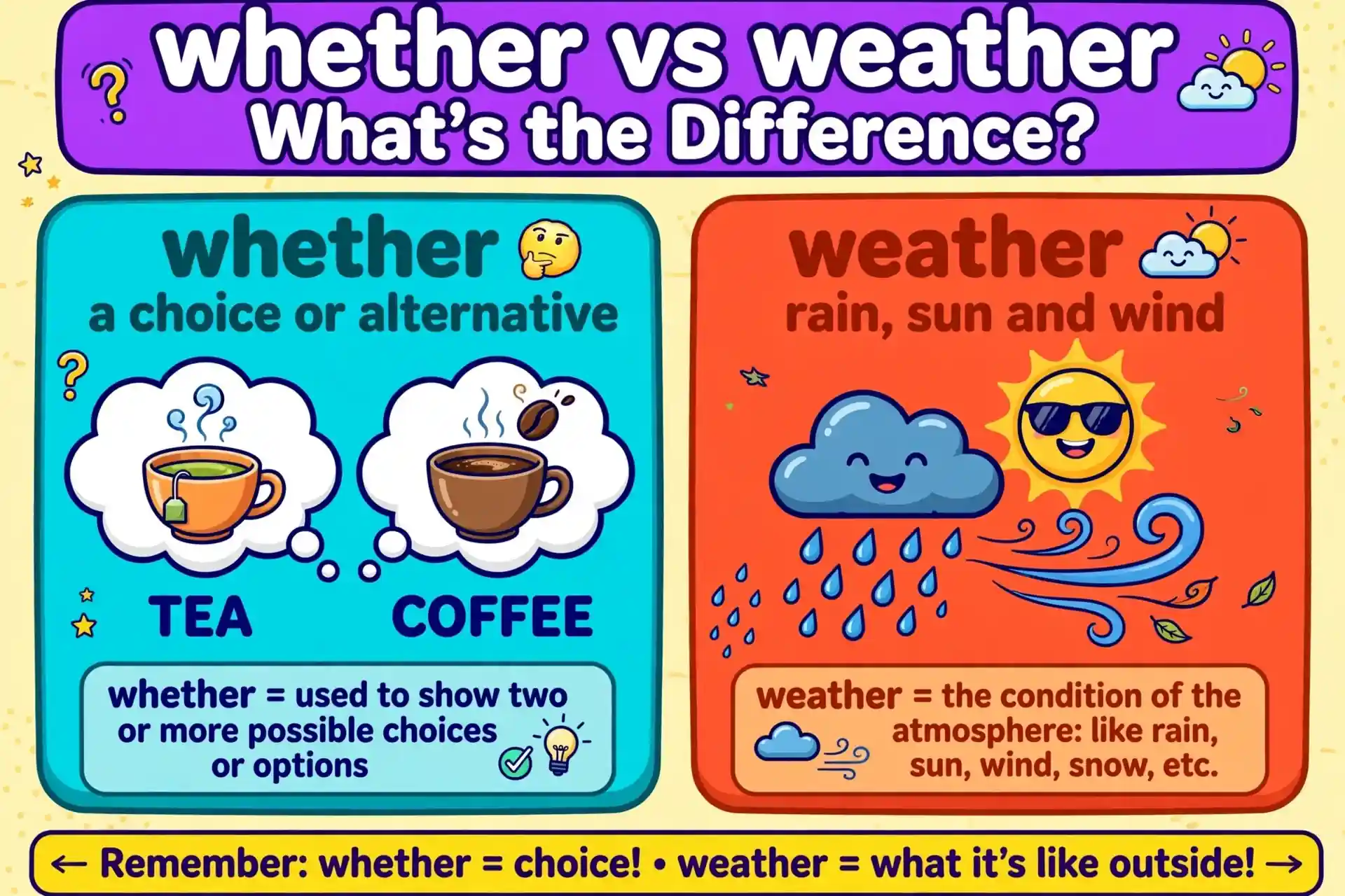Whether choice versus weather atmosphere illustration
