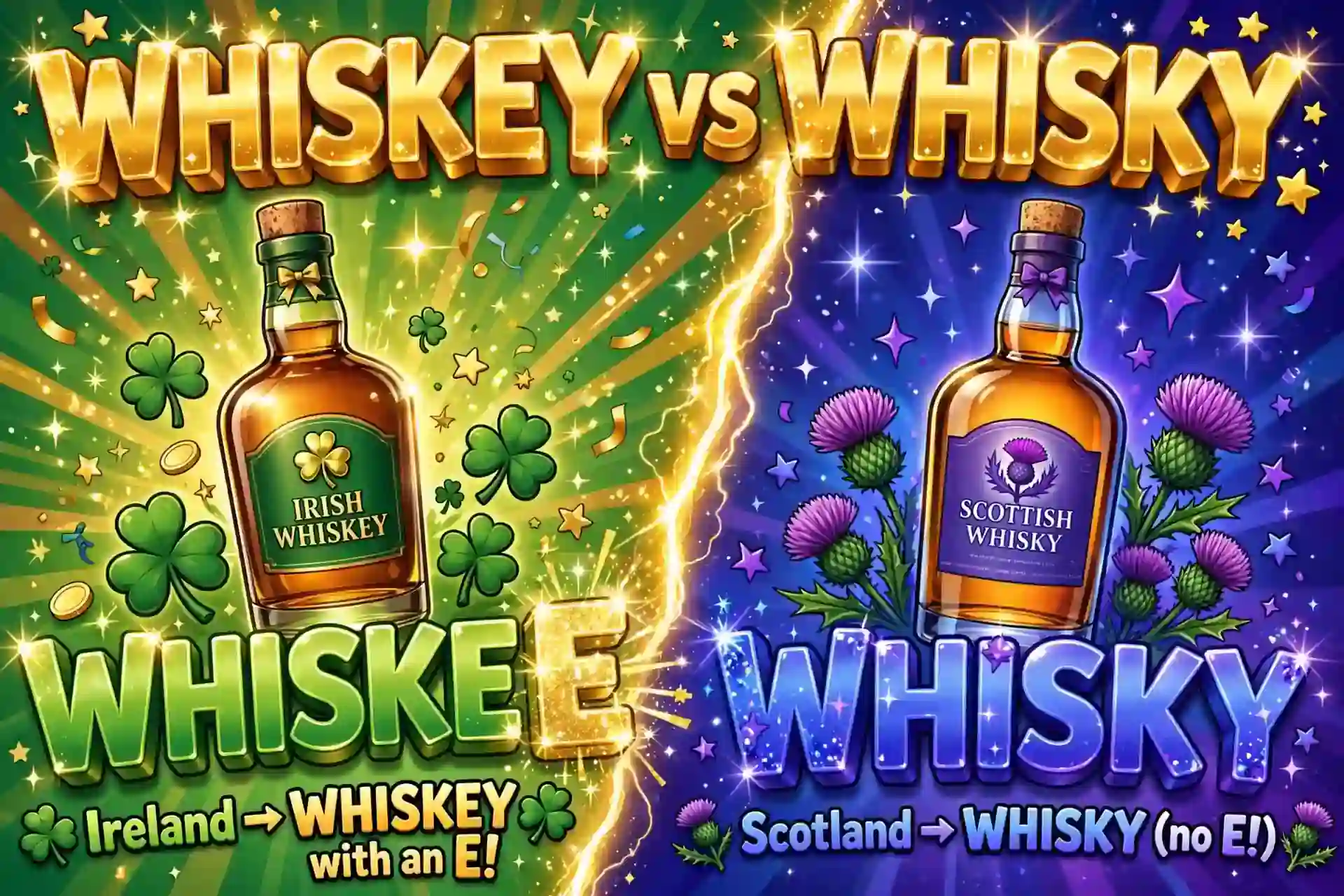 Whiskey or whisky comparison — regional spelling difference