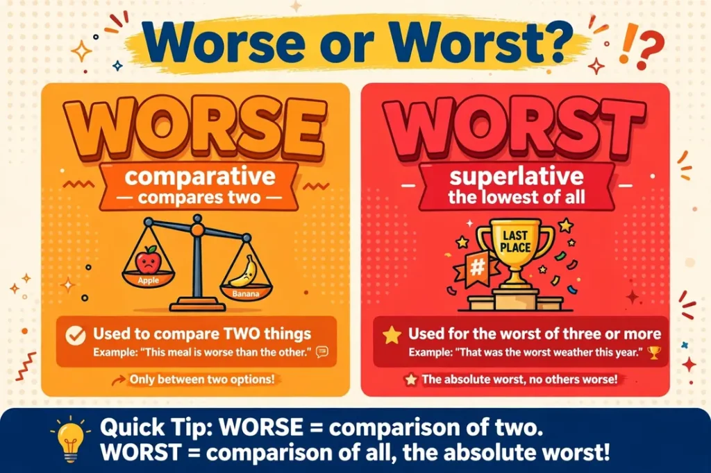Worse or Worst comparison — what is the difference