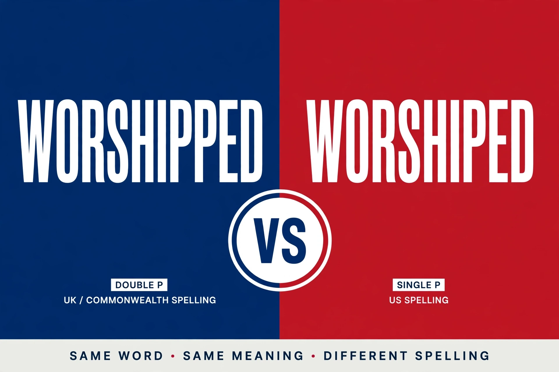 Worshipped or Worshiped comparison — what is the difference