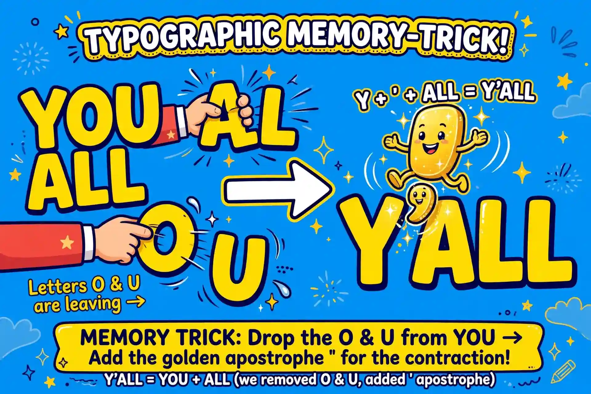 Memory trick: the apostrophe replaces OU in you